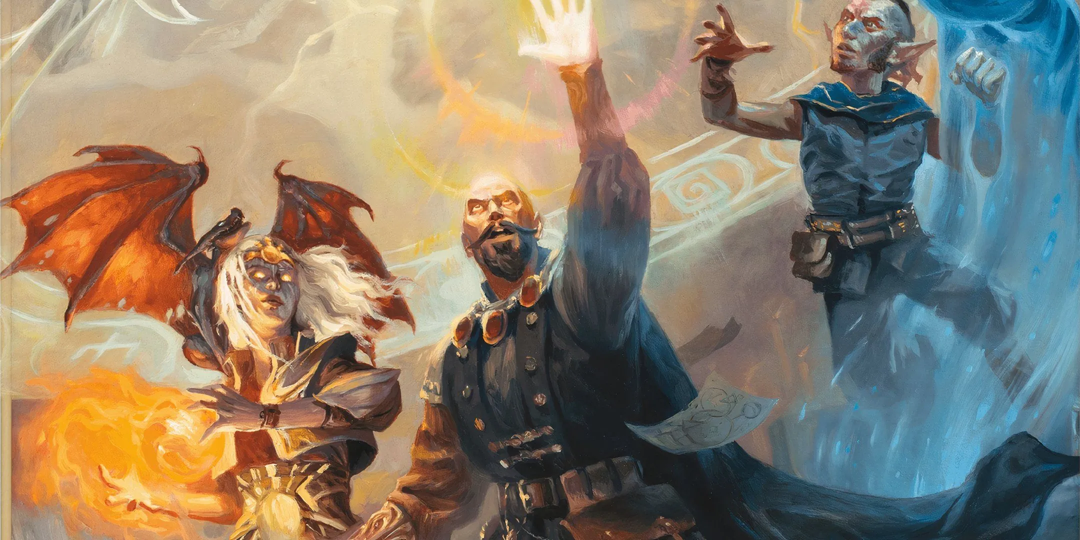Ba đại pháp sư từ bối cảnh Greyhawk trong Dungeons & Dragons đang sử dụng phép thuật.