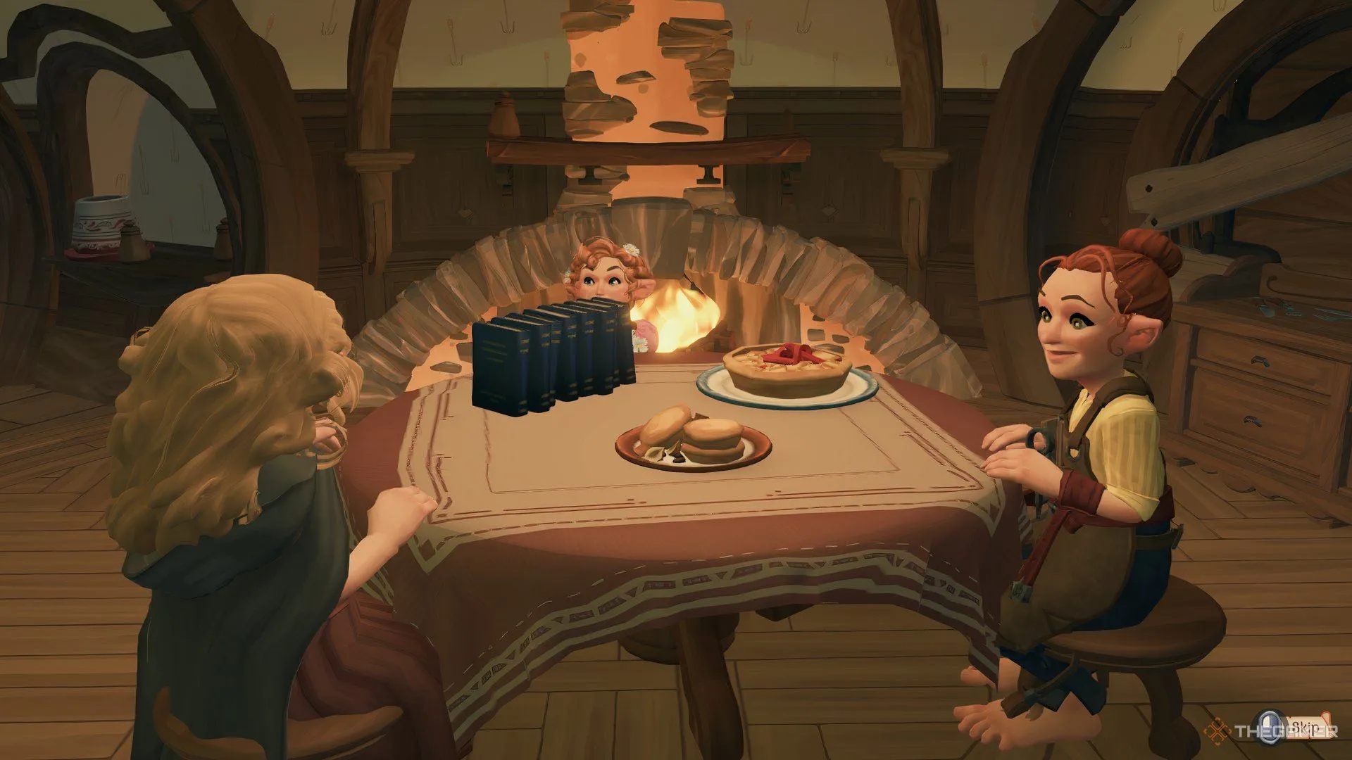 Bữa ăn chung ấm cúng đang diễn ra với các Hobbit trong Tales of the Shire, hoạt động quan trọng để tăng tình bạn.