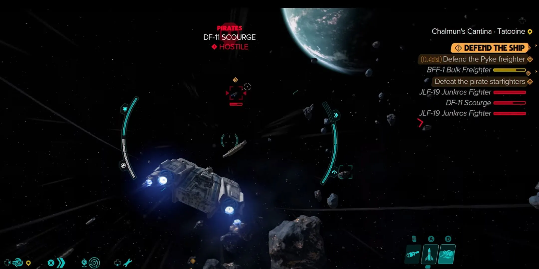 Cảnh chiến đấu trên không gian đầy kịch tính trong Star Wars Outlaws