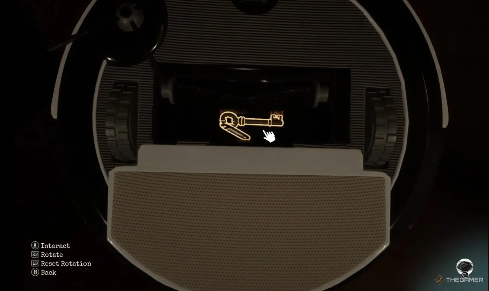 Chìa khóa phòng kho được tìm thấy bên trong robot hút bụi Roomba trong Dead Take.