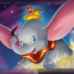 Dumbo và chú chuột Timothy Q. Mouse trong tạo hình thẻ bài Disney Lorcana Fabled.