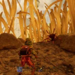 Game thủ đang đối đầu với Kiến Lính Đỏ hung hãn, loài côn trùng cung cấp Acid Glands quan trọng trong Grounded 2.