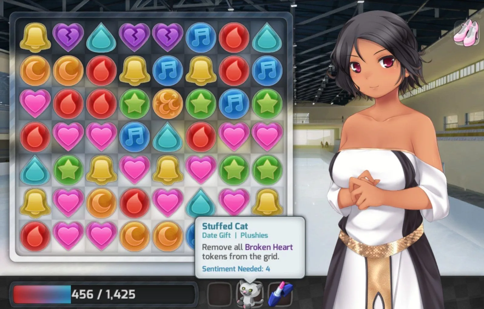 Hình ảnh minh họa một cảnh trong game HuniePop, thể loại giải đố hẹn hò, gợi nhắc về các tựa game người lớn bị ảnh hưởng bởi chính sách của nền tảng.