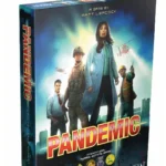 Hộp game Pandemic với biểu tượng virus, minh họa chủ đề đối phó dịch bệnh toàn cầu trong board game chiến thuật.