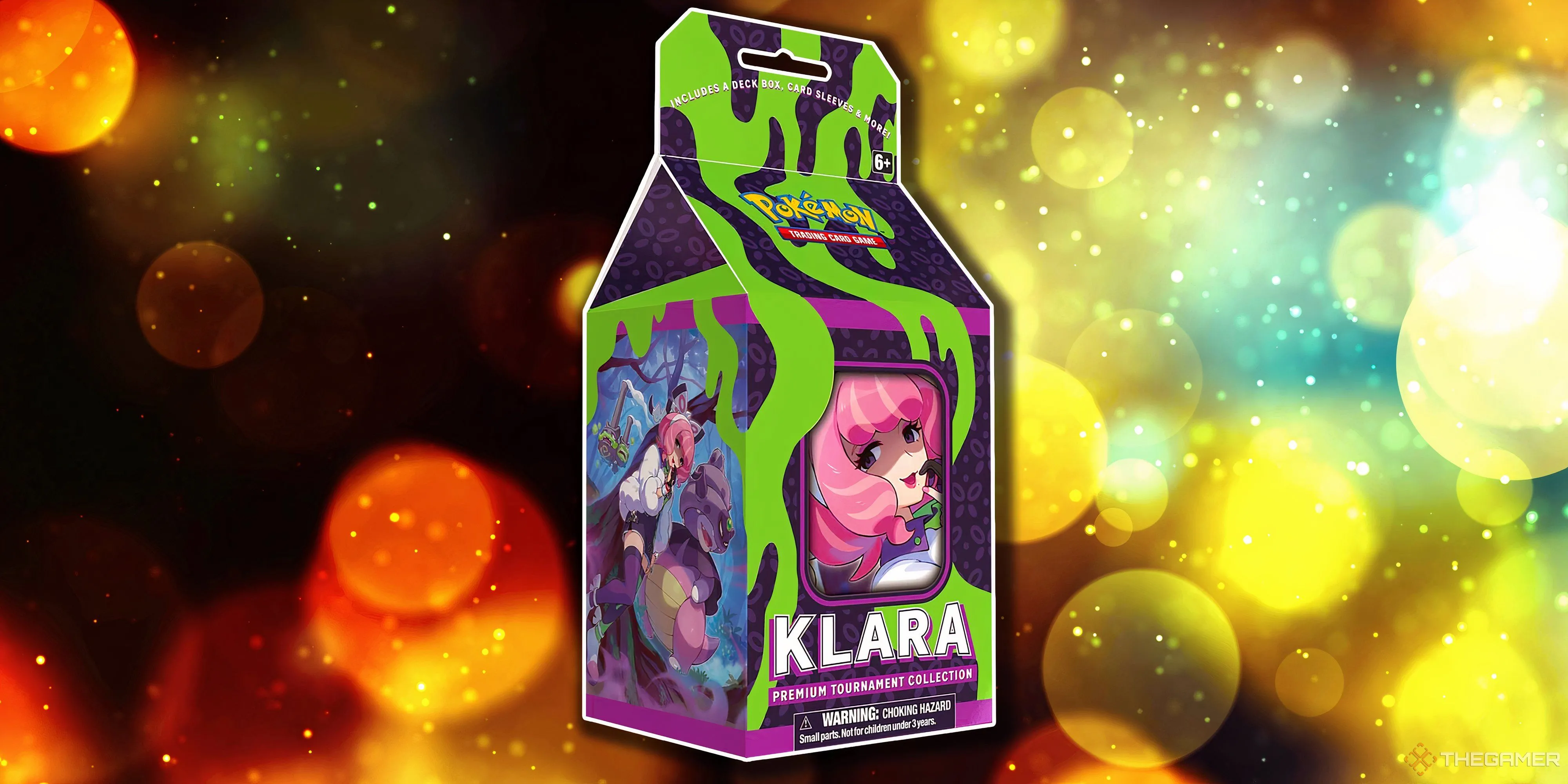 Hộp Premium Tournament Collection Klara Pokemon TCG với hình ảnh Klara và Galarian Slowking