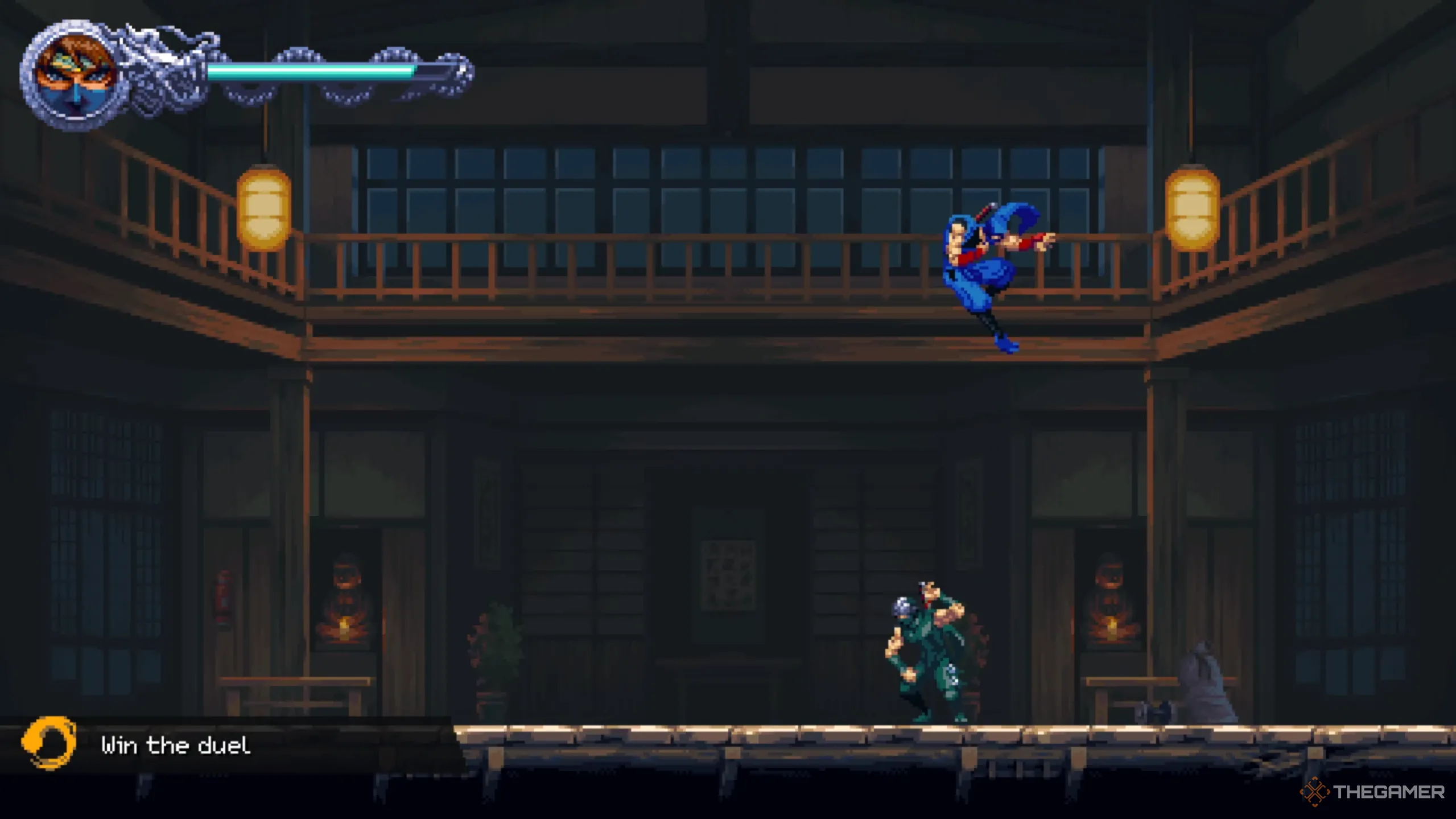 Kenji giành chiến thắng trong trận đấu tay đôi với Ryu trong Ninja Gaiden: Ragebound