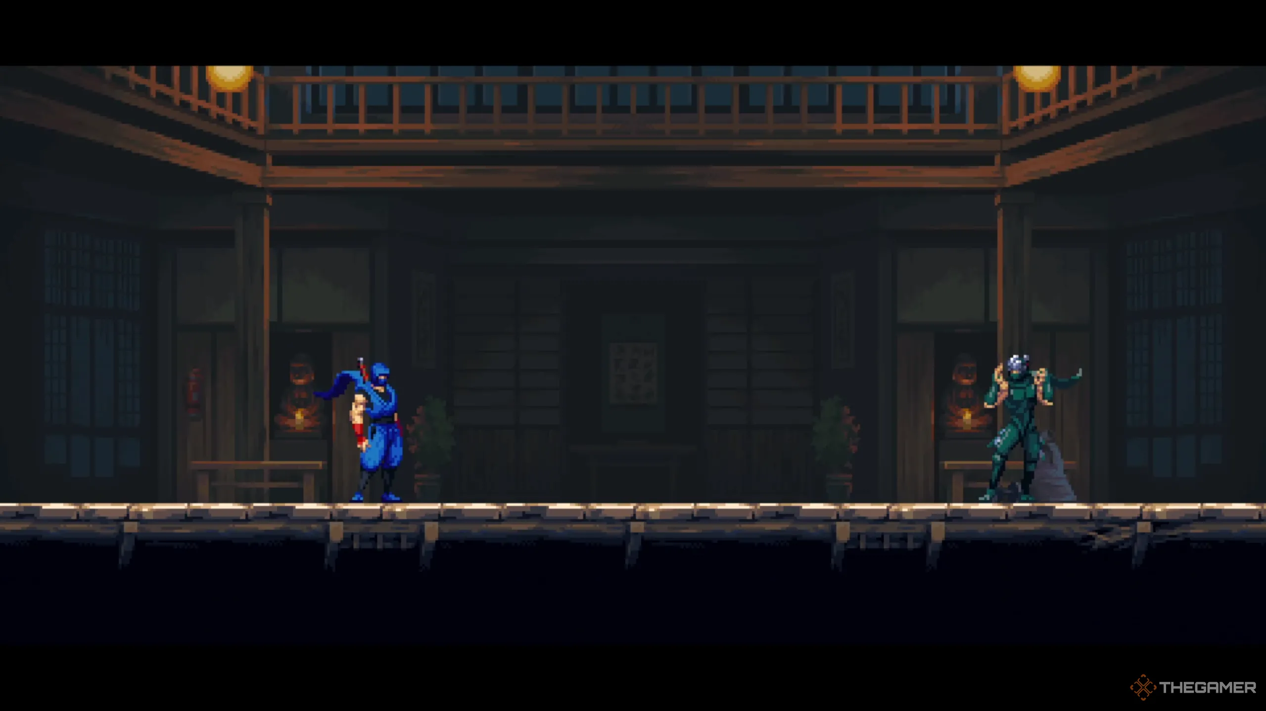 Kenji và Ryu sắp đối đầu trong bài kiểm tra Ryu's Test của Ninja Gaiden: Ragebound