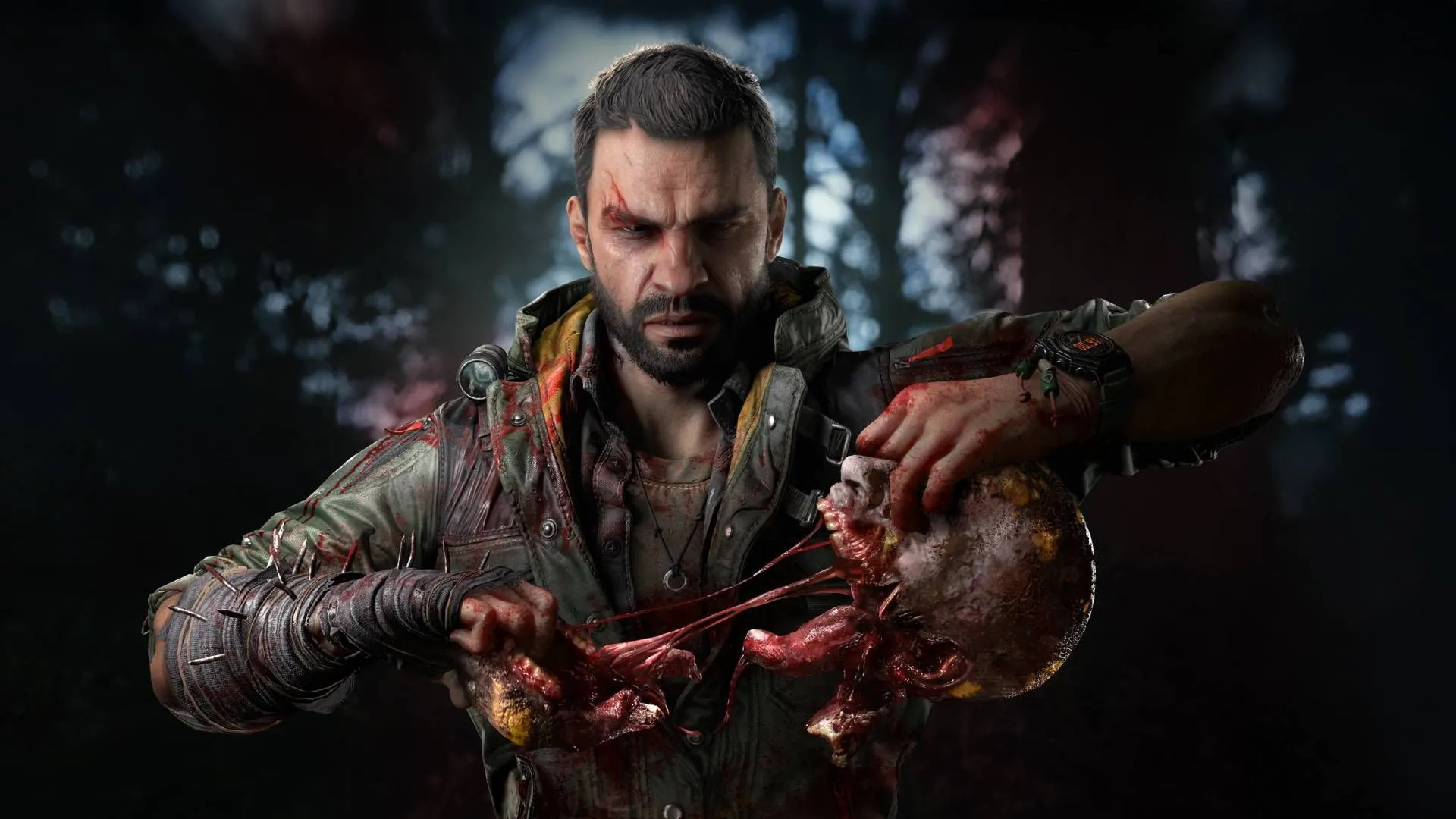 Kyle Crane tung đòn kết liễu tàn khốc, xé nát đầu zombie trong Dying Light The Beast.