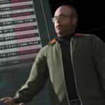 Lester Crest trong GTA Online bên màn hình lớn, biểu tượng cho thông tin rò rỉ về xác minh tuổi của Rockstar Games