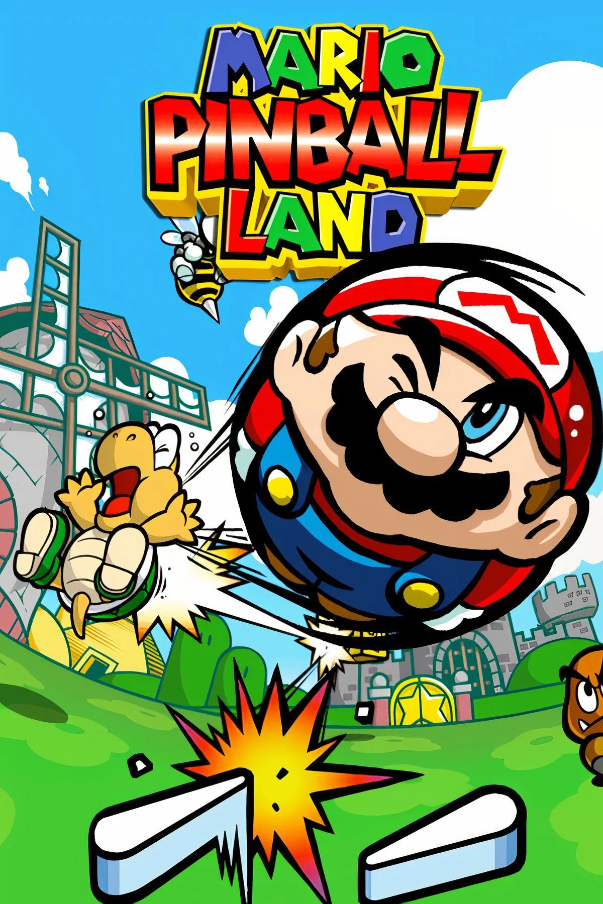 Mario hóa bi trong Mario Pinball Land, game pinball độc đáo trên Game Boy Advance.