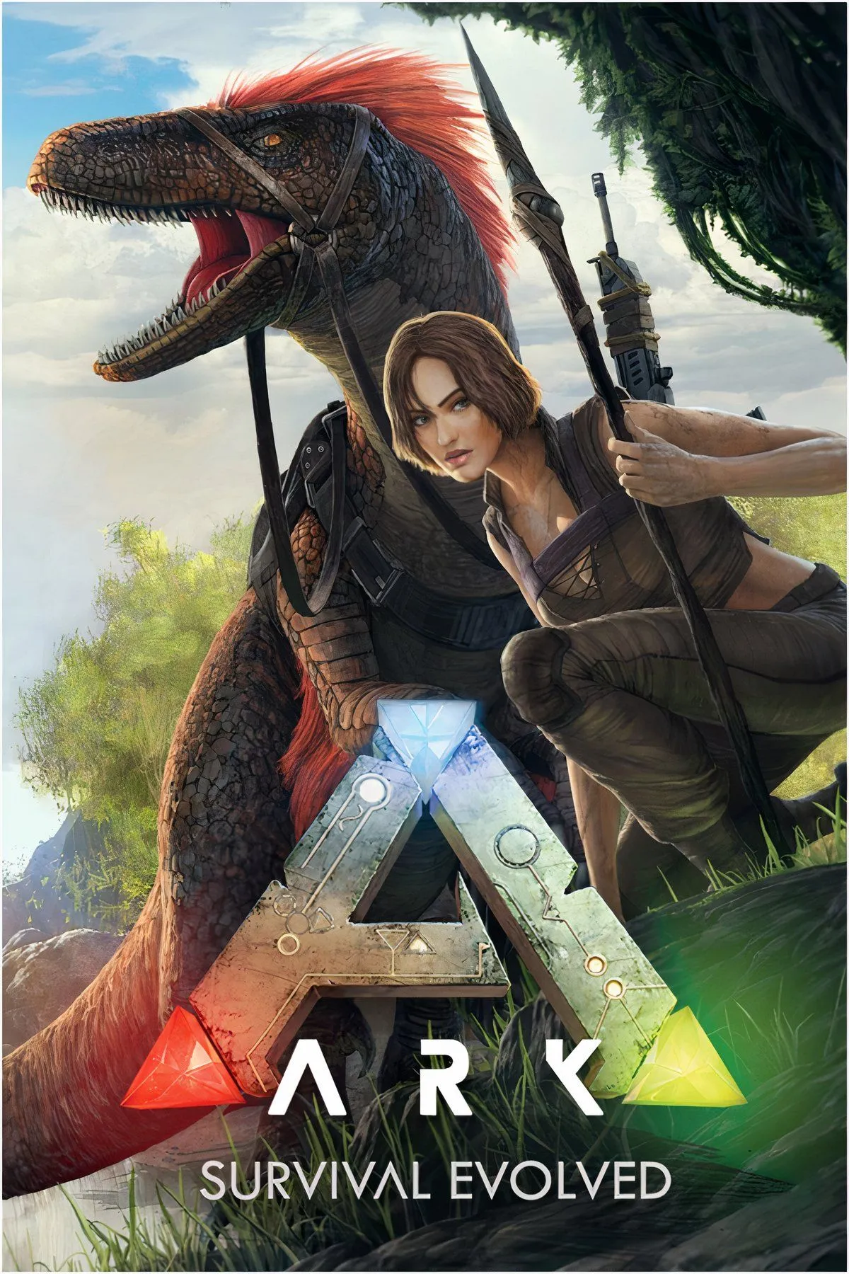 Người chơi cưỡi một sinh vật cổ đại trong ARK Survival Evolved, khám phá thế giới rộng lớn đầy nguy hiểm.