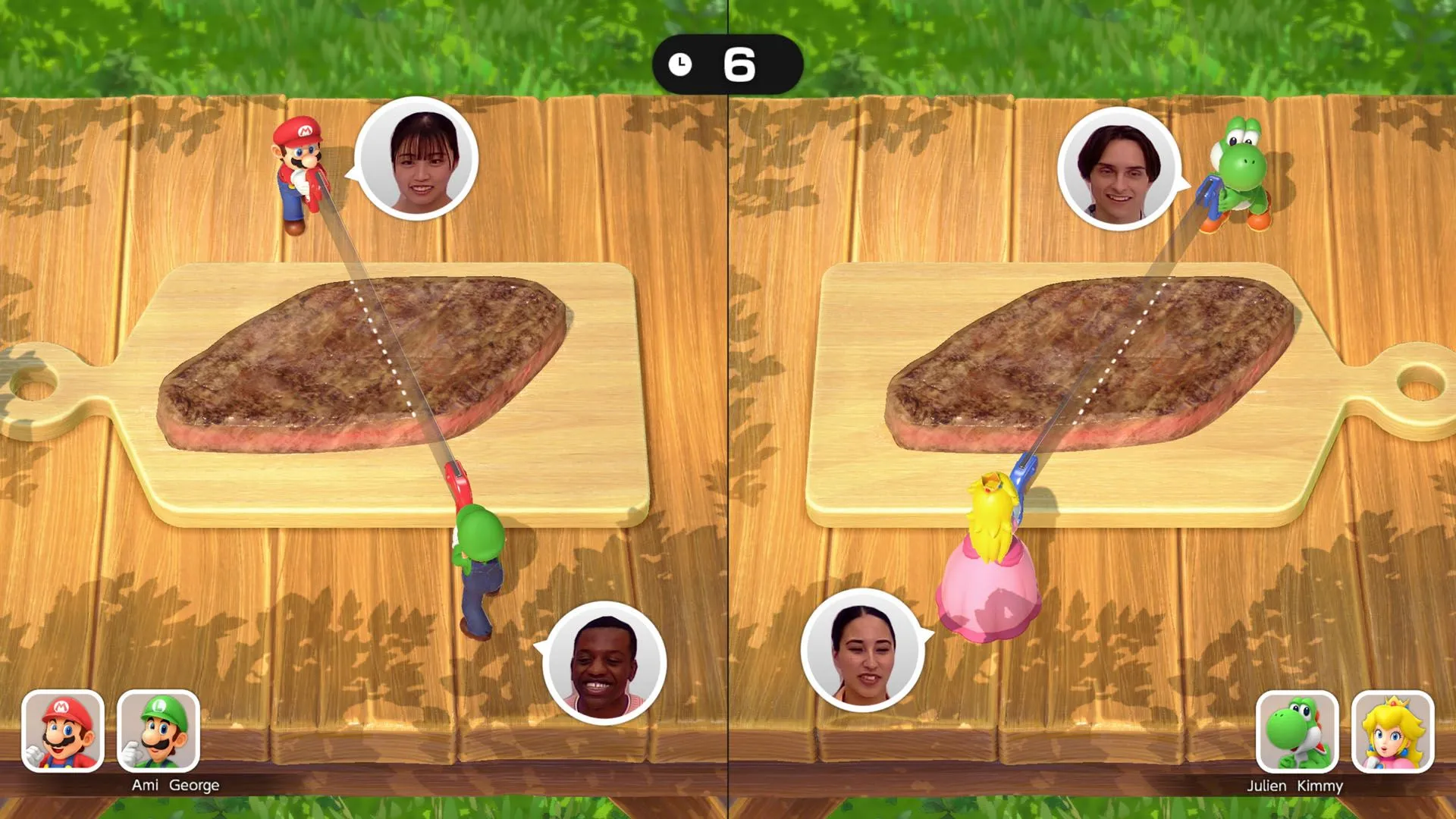 Nhân vật Mario và bạn bè tham gia mini-game trong Super Mario Party Jamboree Switch 2, thể hiện đồ họa sống động