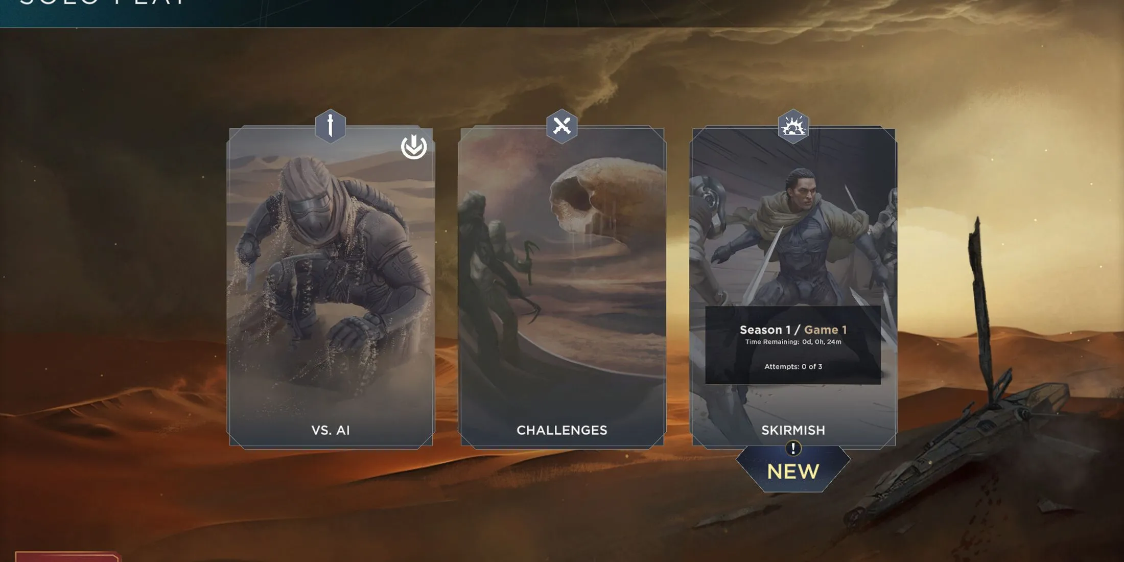 Nhiều lá bài từ board game Dune Imperium, thể hiện các nhân vật và phe phái trong vũ trụ Dune