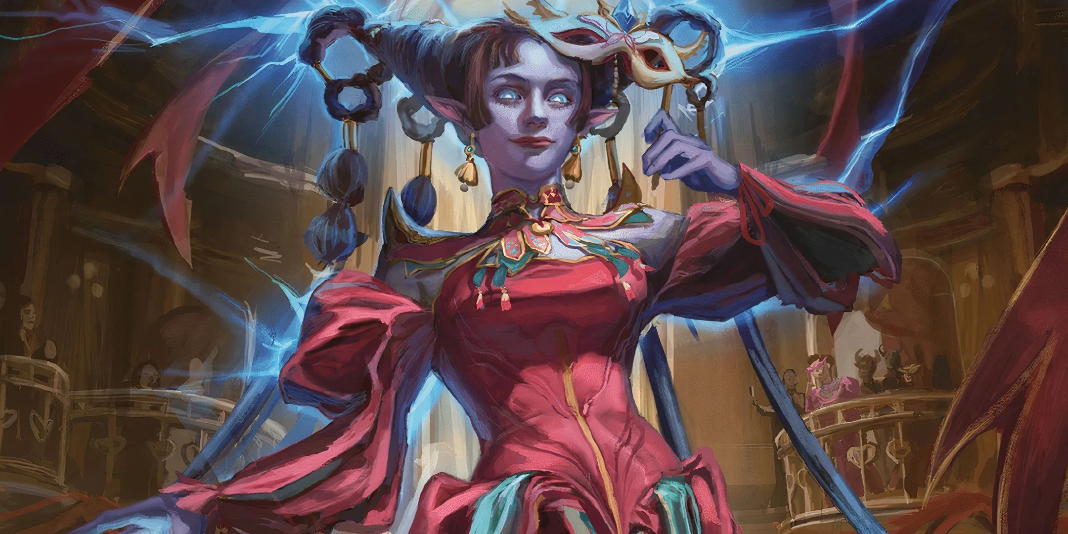 Nữ Sorcerer Tiefling với ma thuật rực rỡ, nhắc nhở người chơi không tạo build quá mạnh khi có DM mới