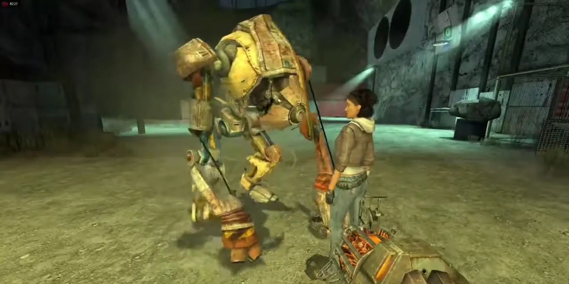 Robot chó Dog khổng lồ bảo vệ Alyx Vance trong phân cảnh hành động kịch tính của Half-Life 2