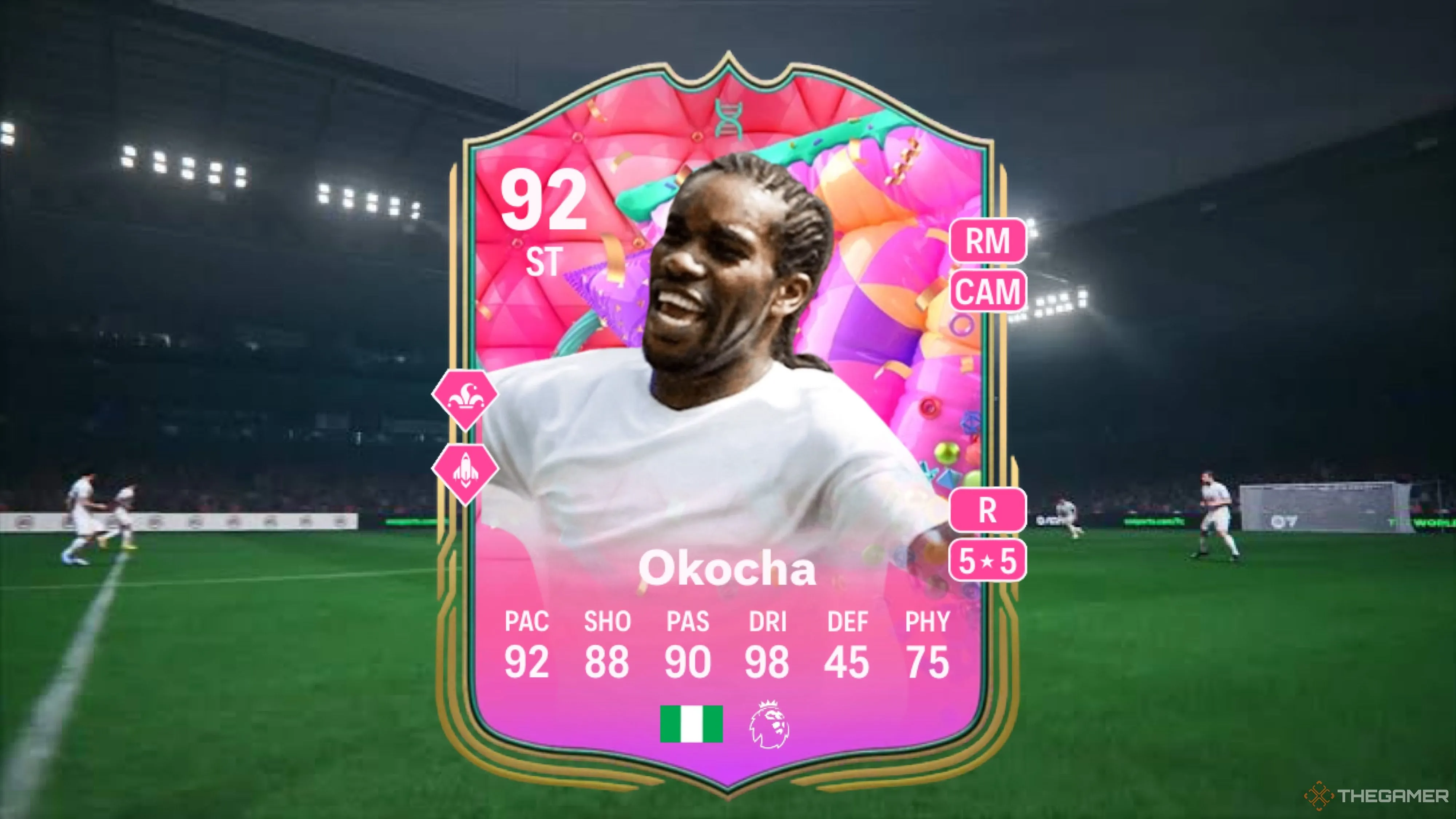 Thẻ bài Icon Jay-Jay Okocha trong EA Sports FC, biểu tượng huyền thoại trên sân cỏ