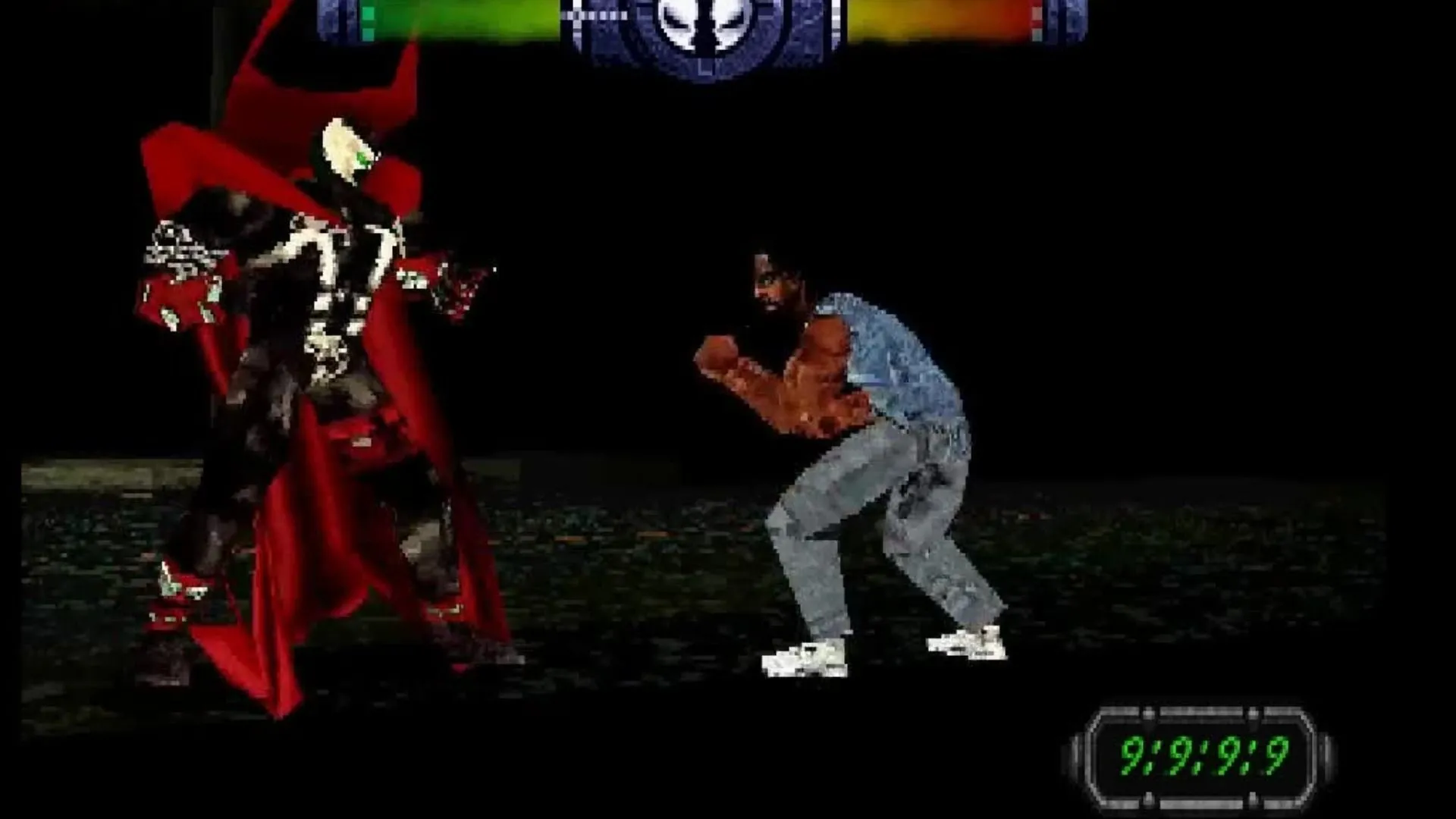 Ảnh bìa hoặc screenshot Spawn: The Eternal, mô tả phong cách u tối và giao diện chiến đấu sơ sài