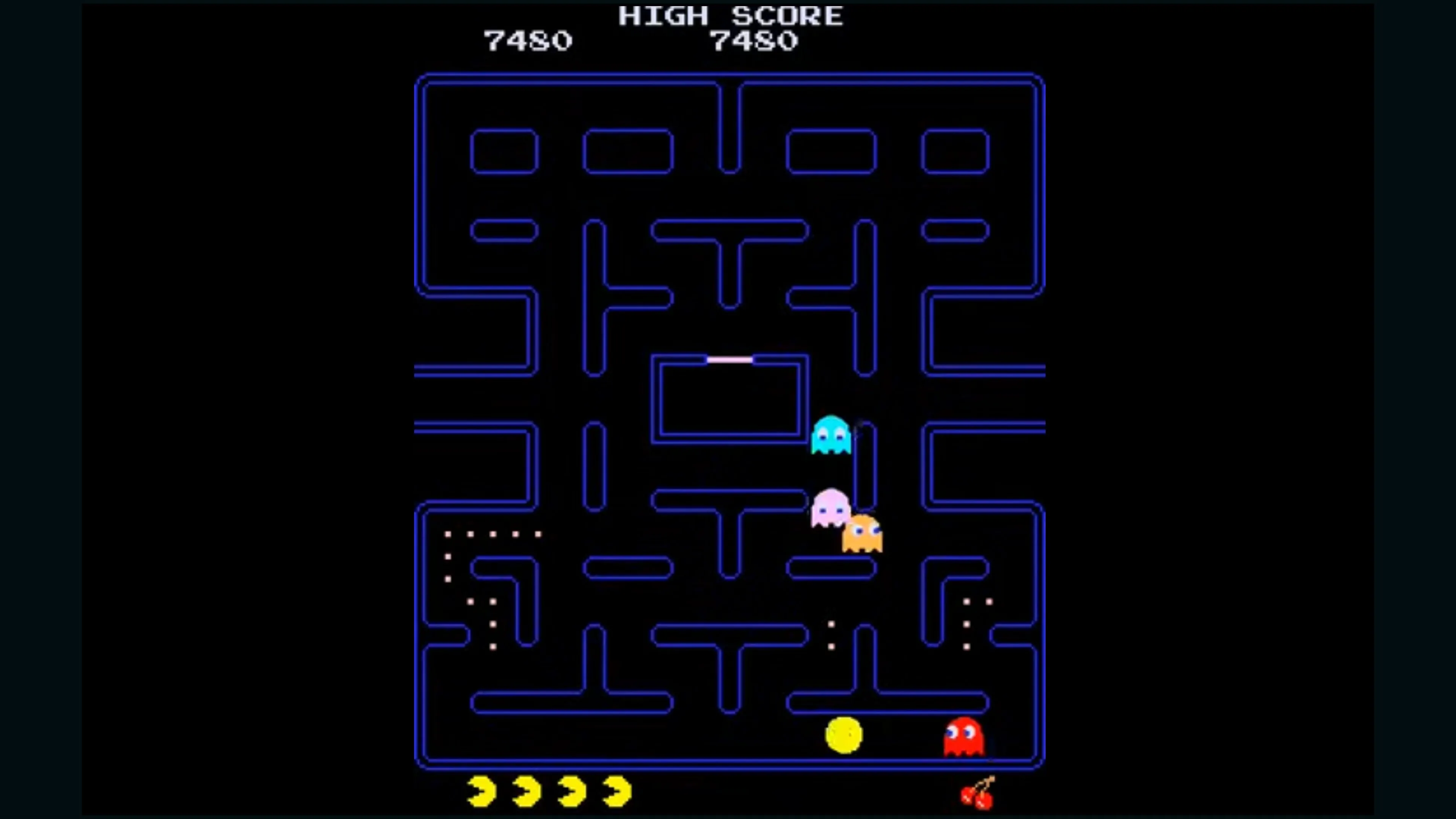 Ảnh chụp màn hình Pac‑Man cổ điển, biểu tượng game arcade thập niên 80