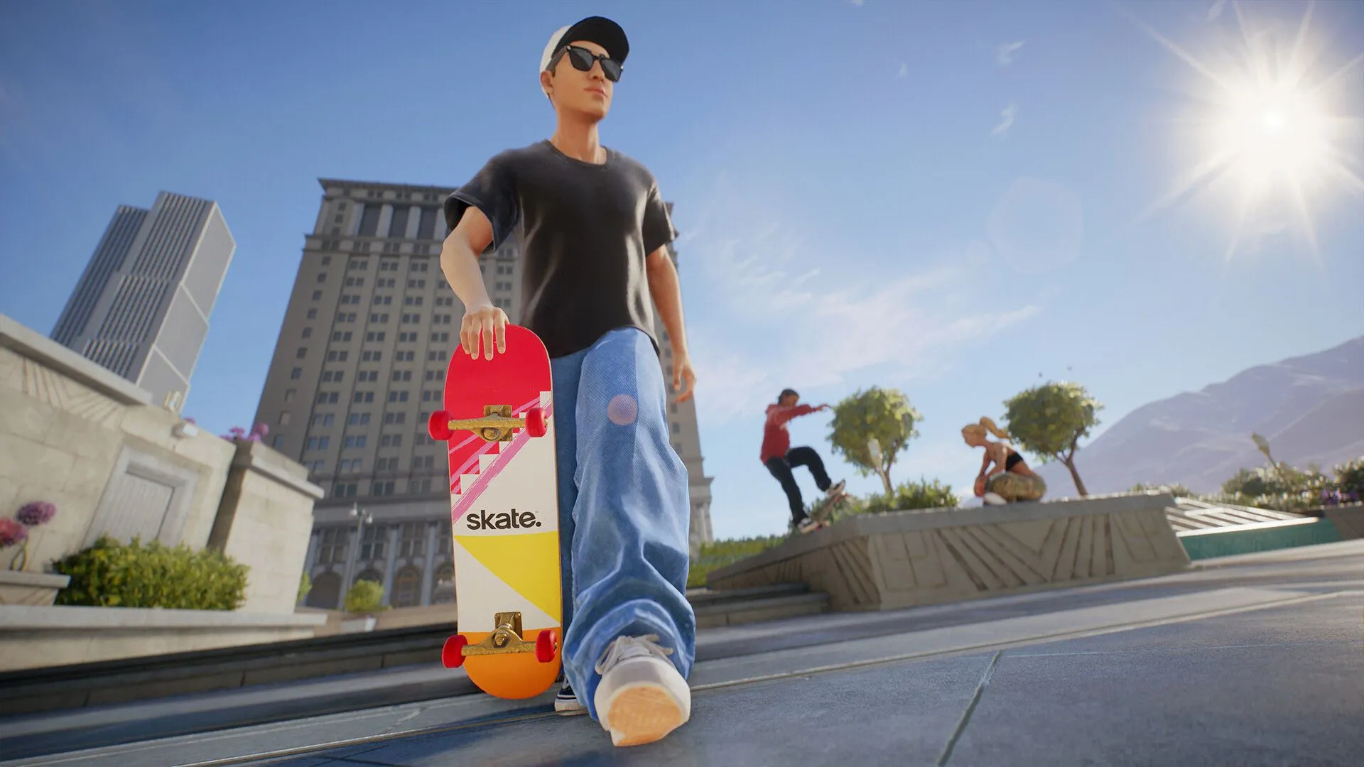Ảnh Skate Early Access: cảnh gameplay trượt ván đô thị minh họa hệ thống phần thưởng và Rip Chips