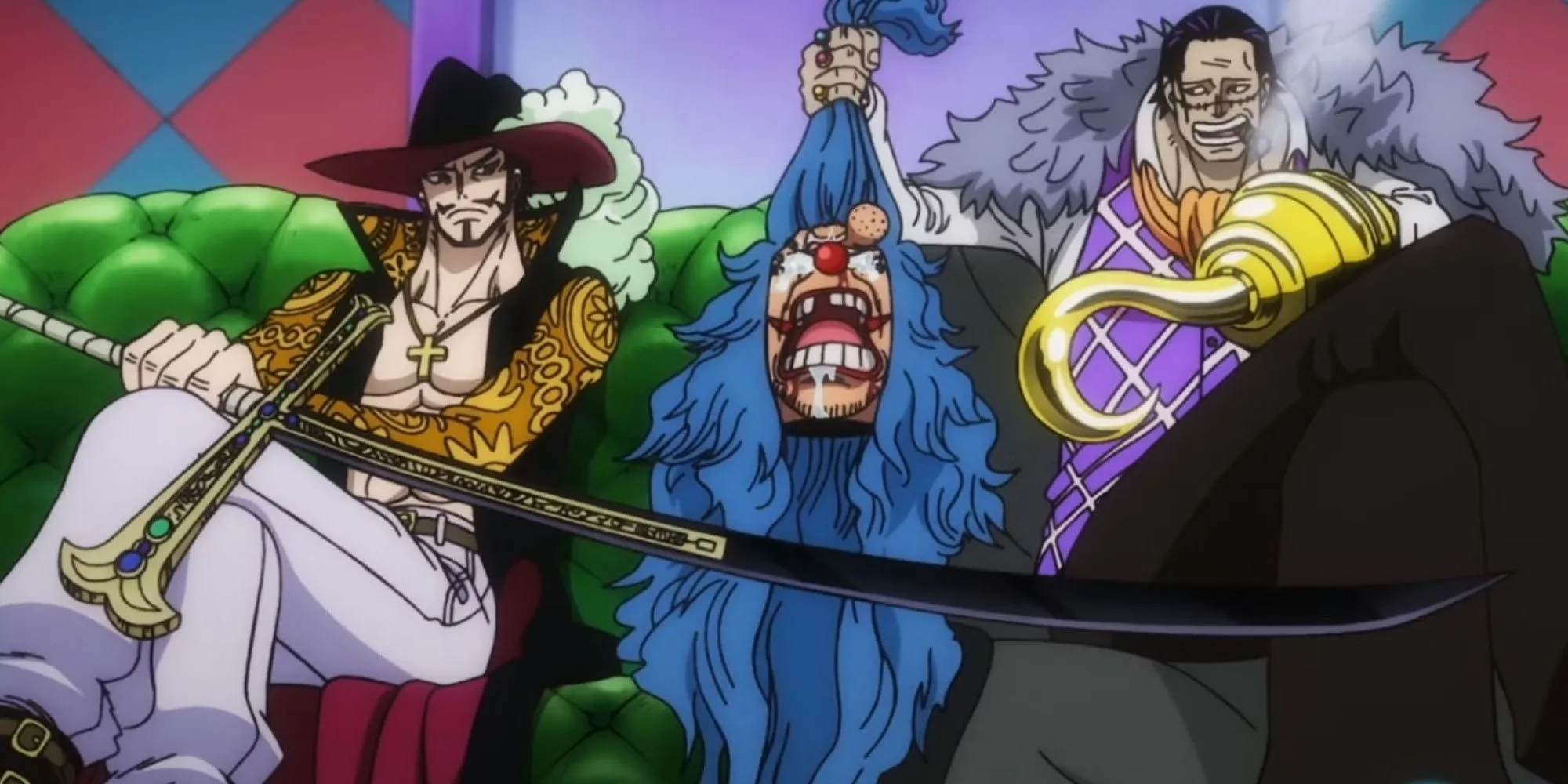 Buggy và biểu tượng Cross Guild, biểu tượng của chiến lược đảo ngược tiền thưởng