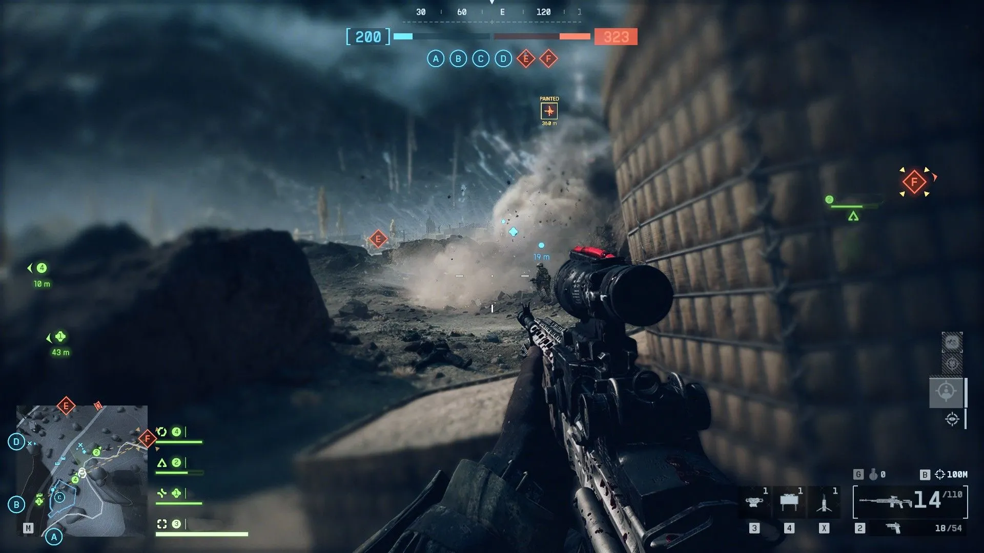 Cảnh chiến trường cháy nổ, góc nhìn đa phương tiện của Battlefield 6