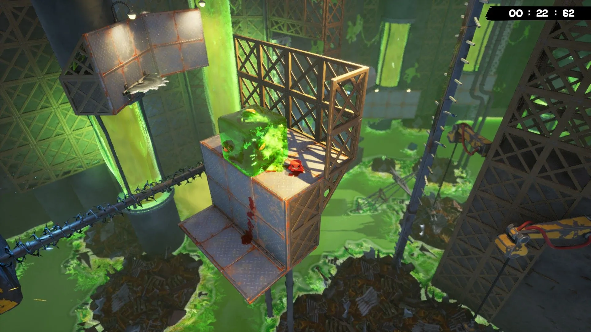 Giao diện demo với các phân đoạn thử thách và điểm nhảy cần tính toán