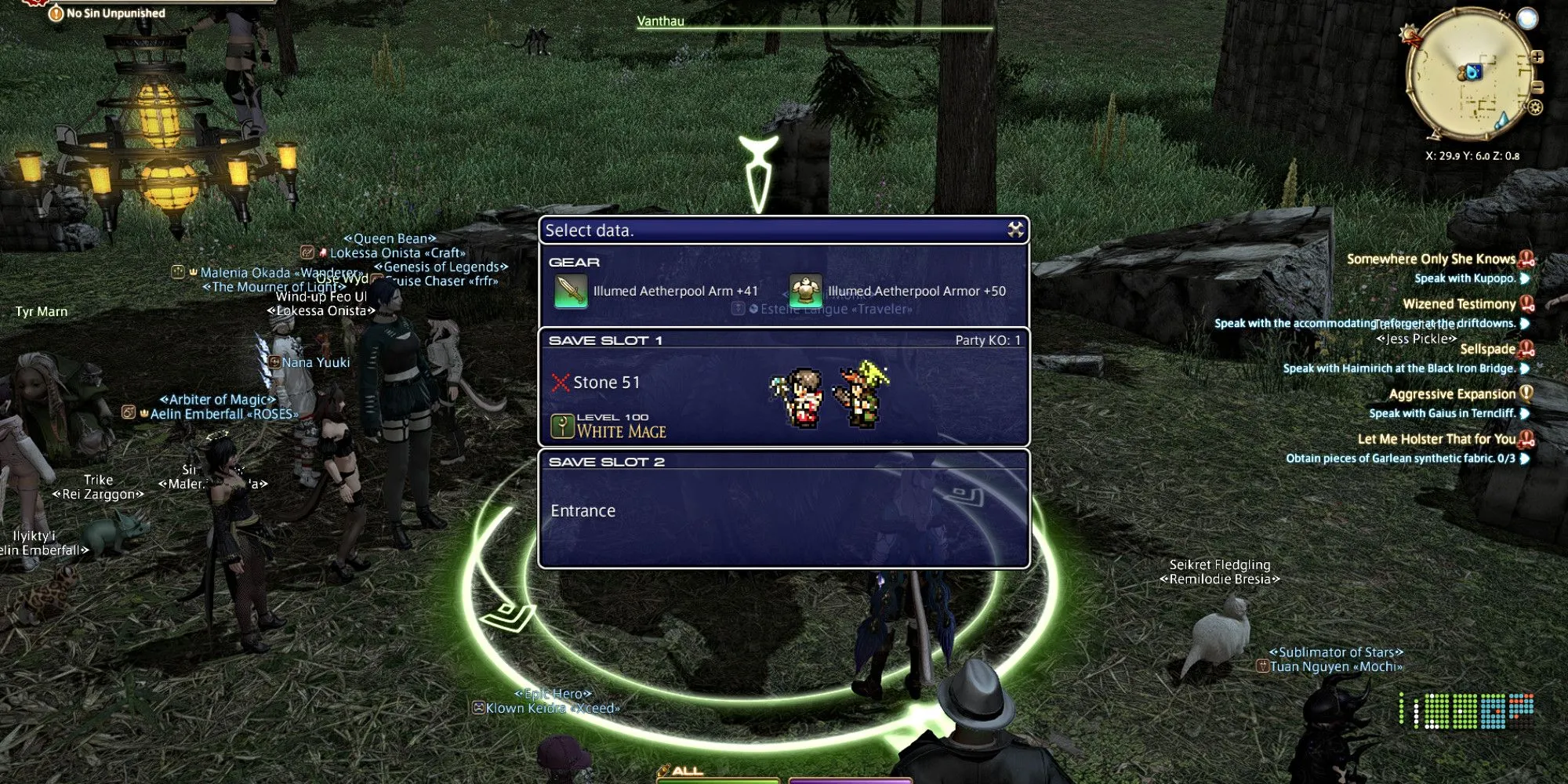 Giao diện lựa chọn save slots trong Pilgrim's Traverse, lưu ý ô trống và tuỳ chọn Reset