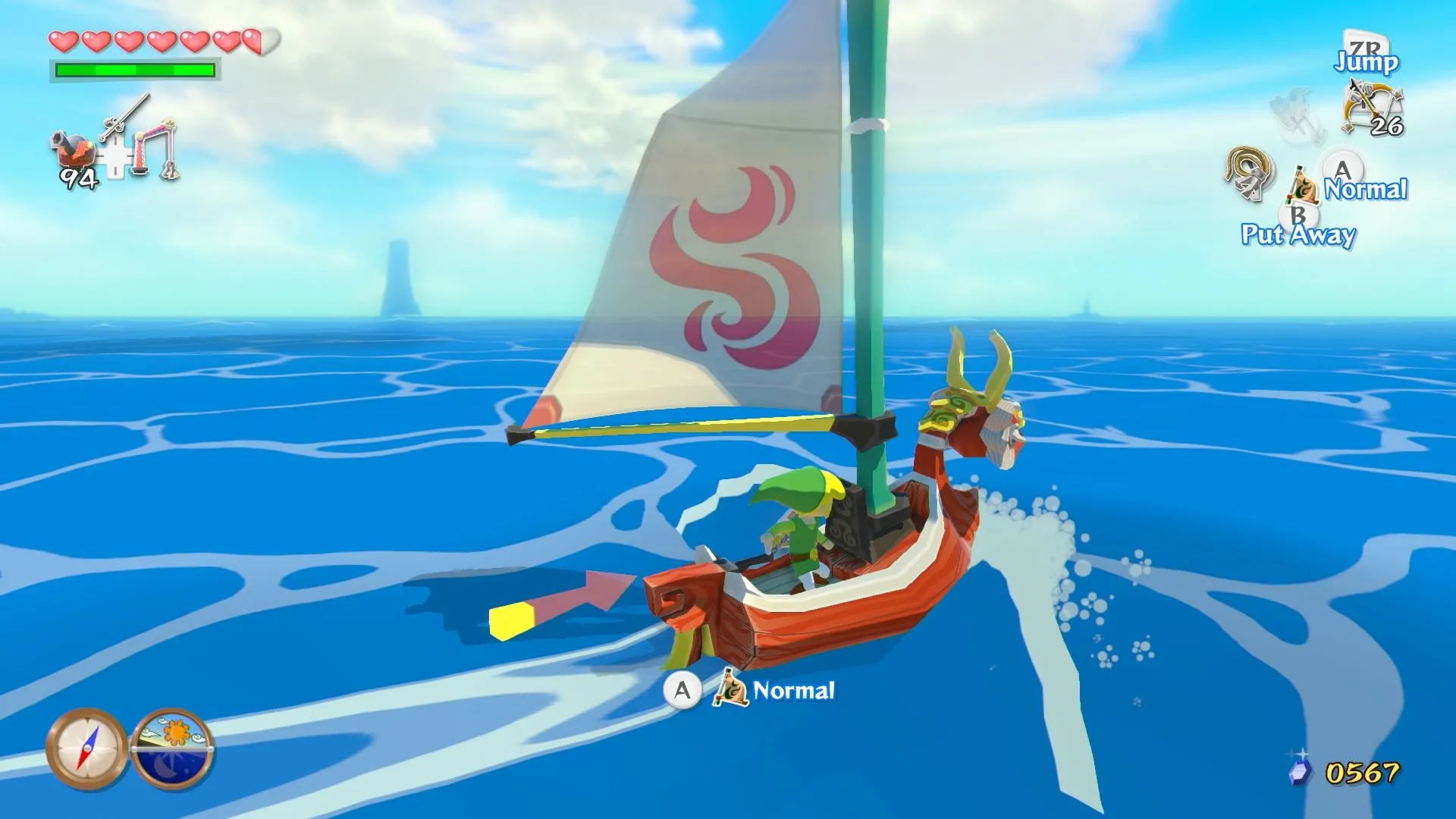 Hình ảnh The Wind Waker với phong cách đồ họa cell-shaded nổi bật trên GameCube