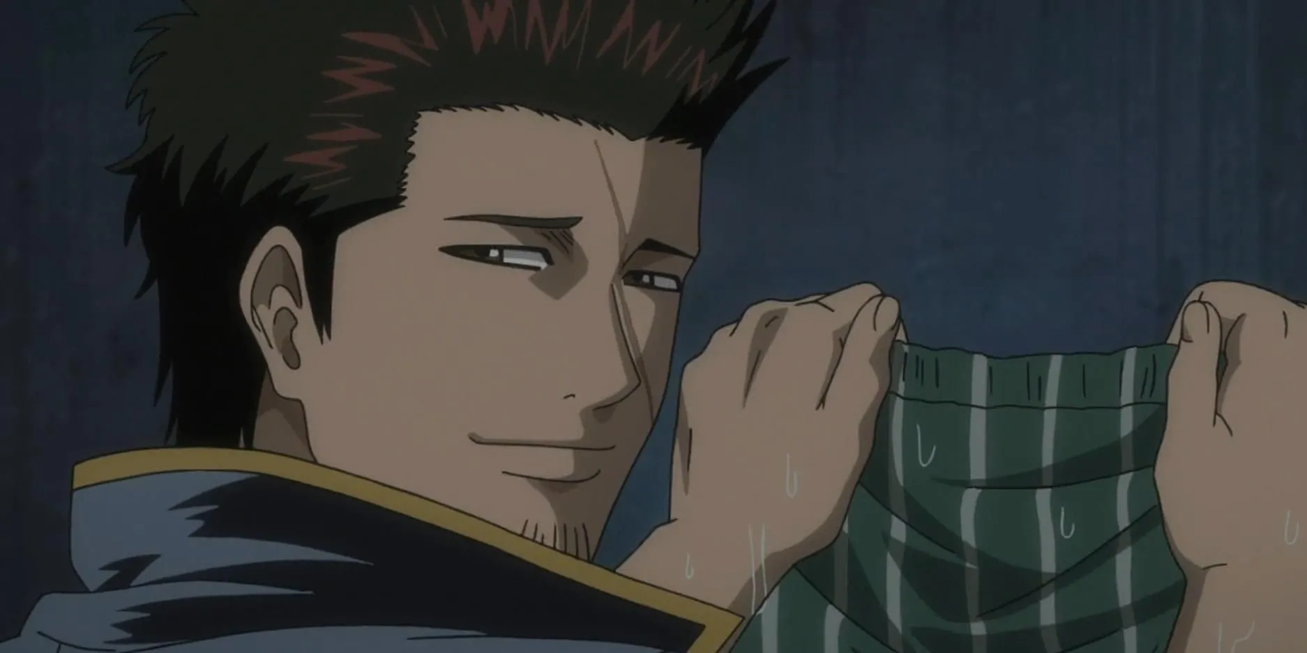 Kondou với ánh mắt vừa hài hước vừa đầy lo lắng khi nghĩ về Shinsengumi