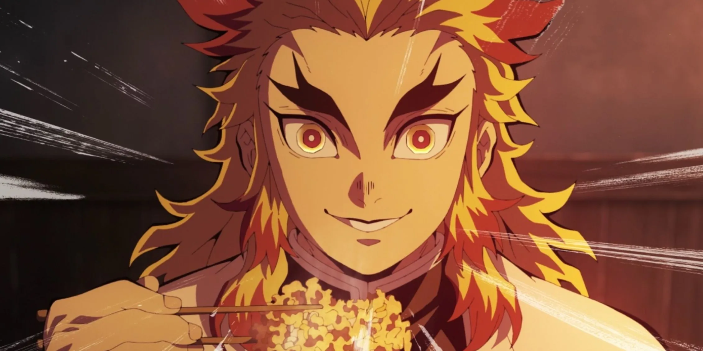Kyojuro Rengoku thưởng thức bento trên tàu, khoảnh khắc đời thường của một Hashira