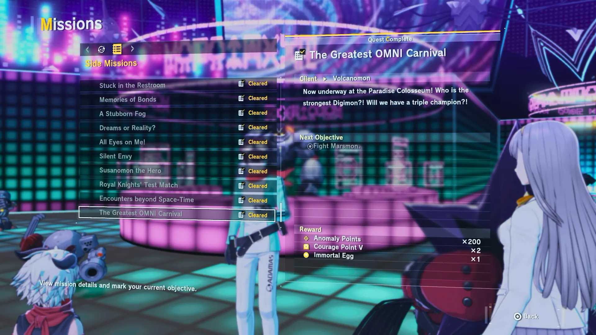 Marsmon tranh tài trong Paradise Colosseum — khung cảnh trận chung kết Digimon Story: Time Stranger