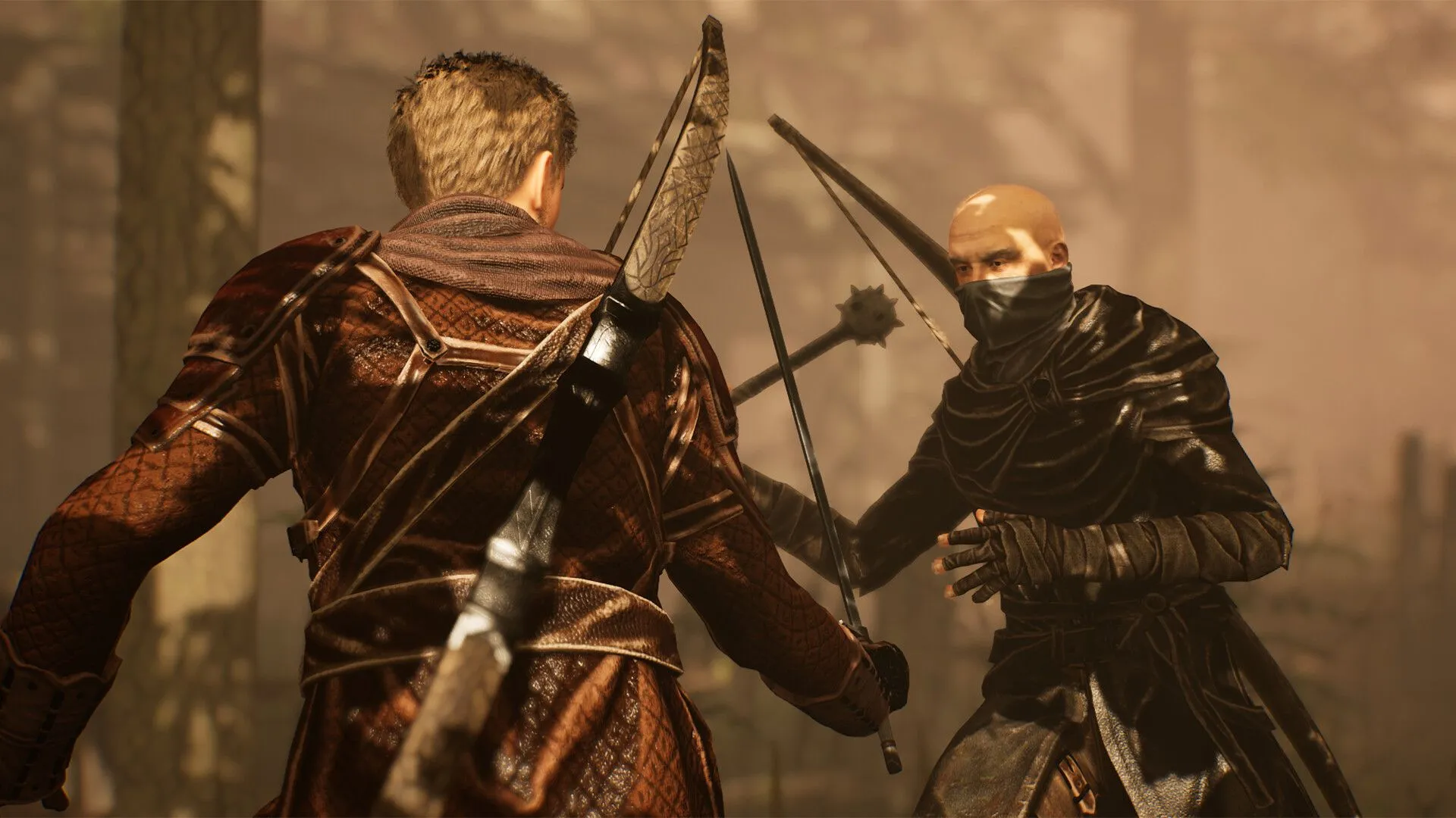 Nhân vật cầm kiếm trong Of Ash and Steel khám phá vùng đất giả tưởng lớn, phong cách action-RPG truyền thống