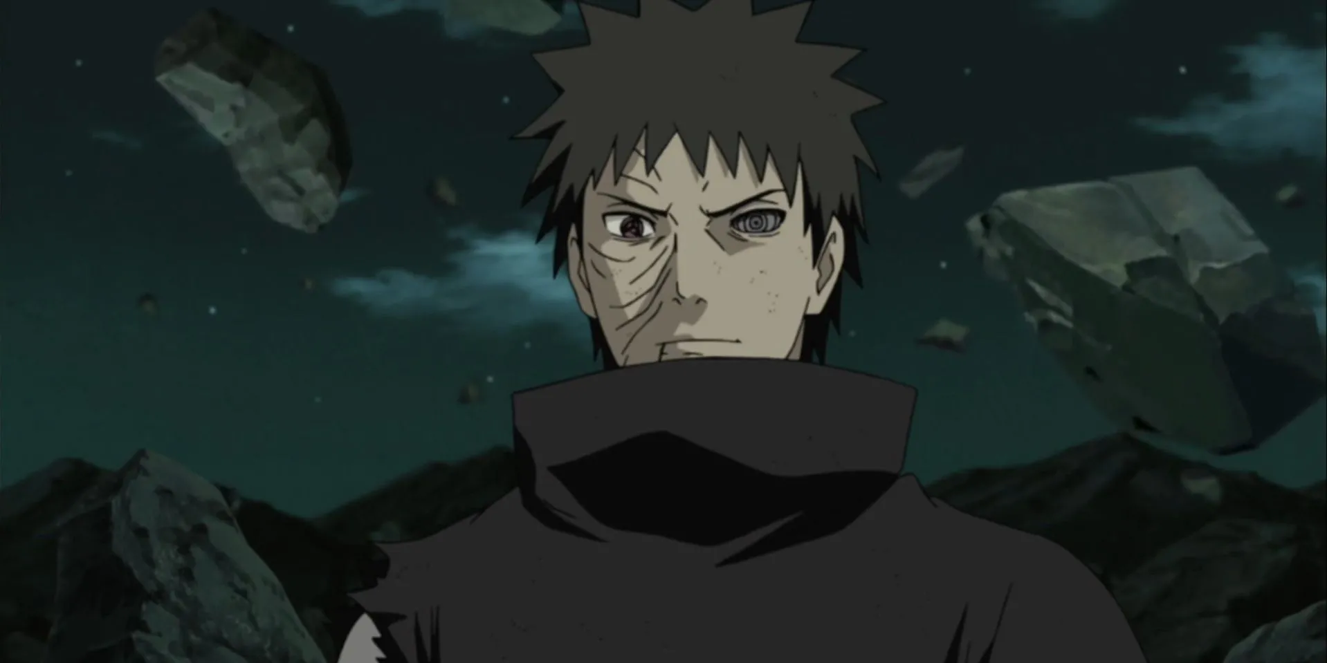 Obito Uchiha với ánh mắt Uchiha trong nhiều phân cảnh quan trọng