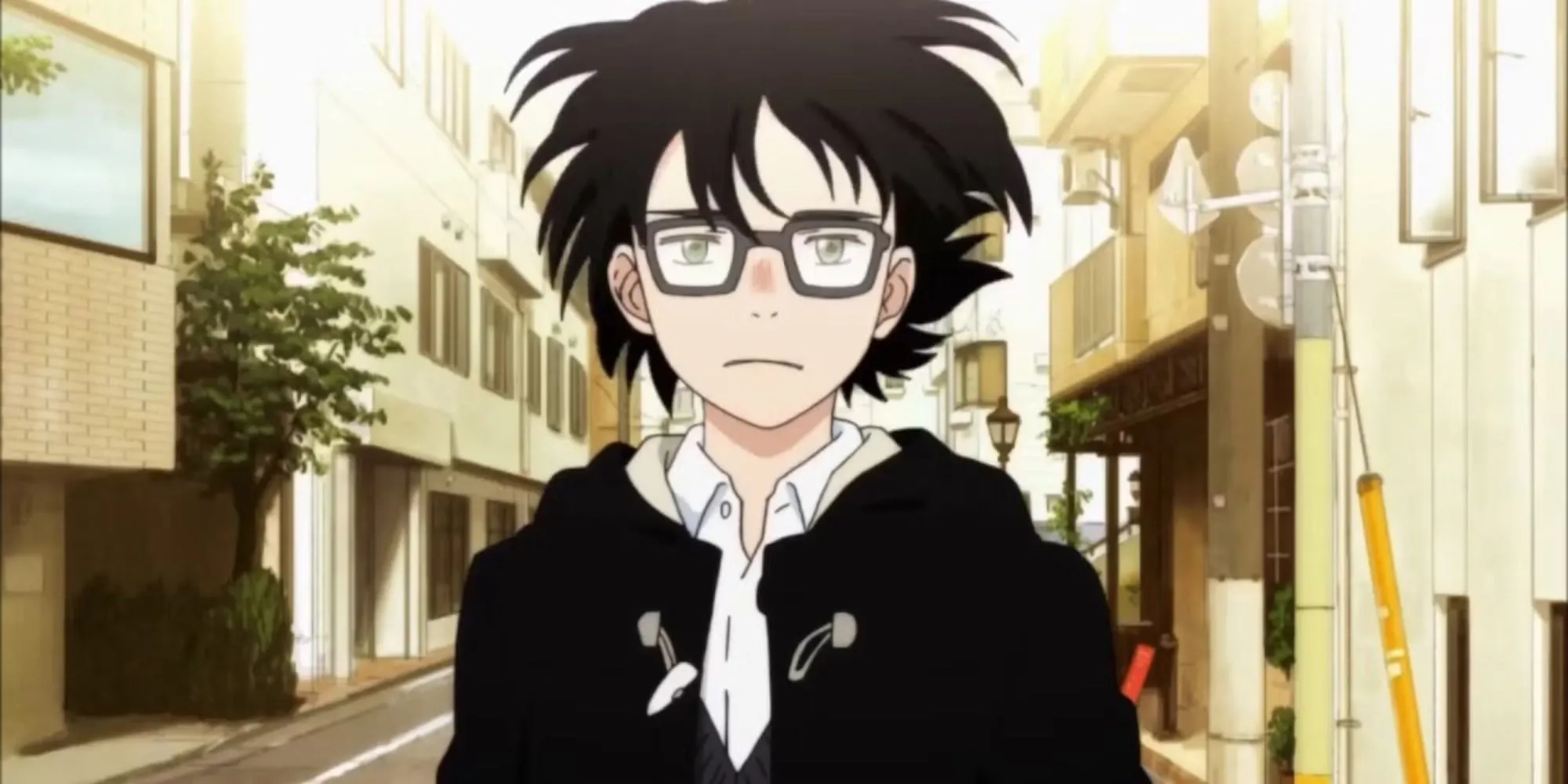 Rei Kiriyama ngồi một mình, biểu lộ sự cô đơn sâu sắc