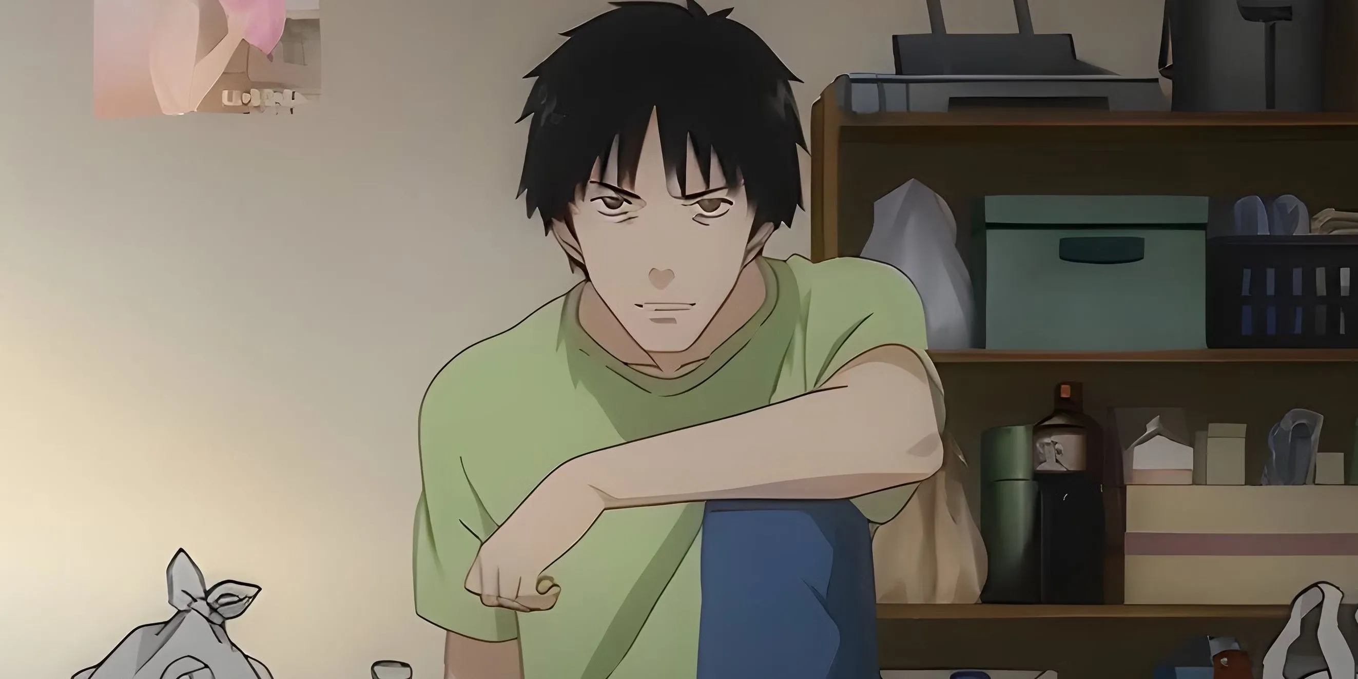 Satou trong Welcome to the N.H.K. trầm tư một mình