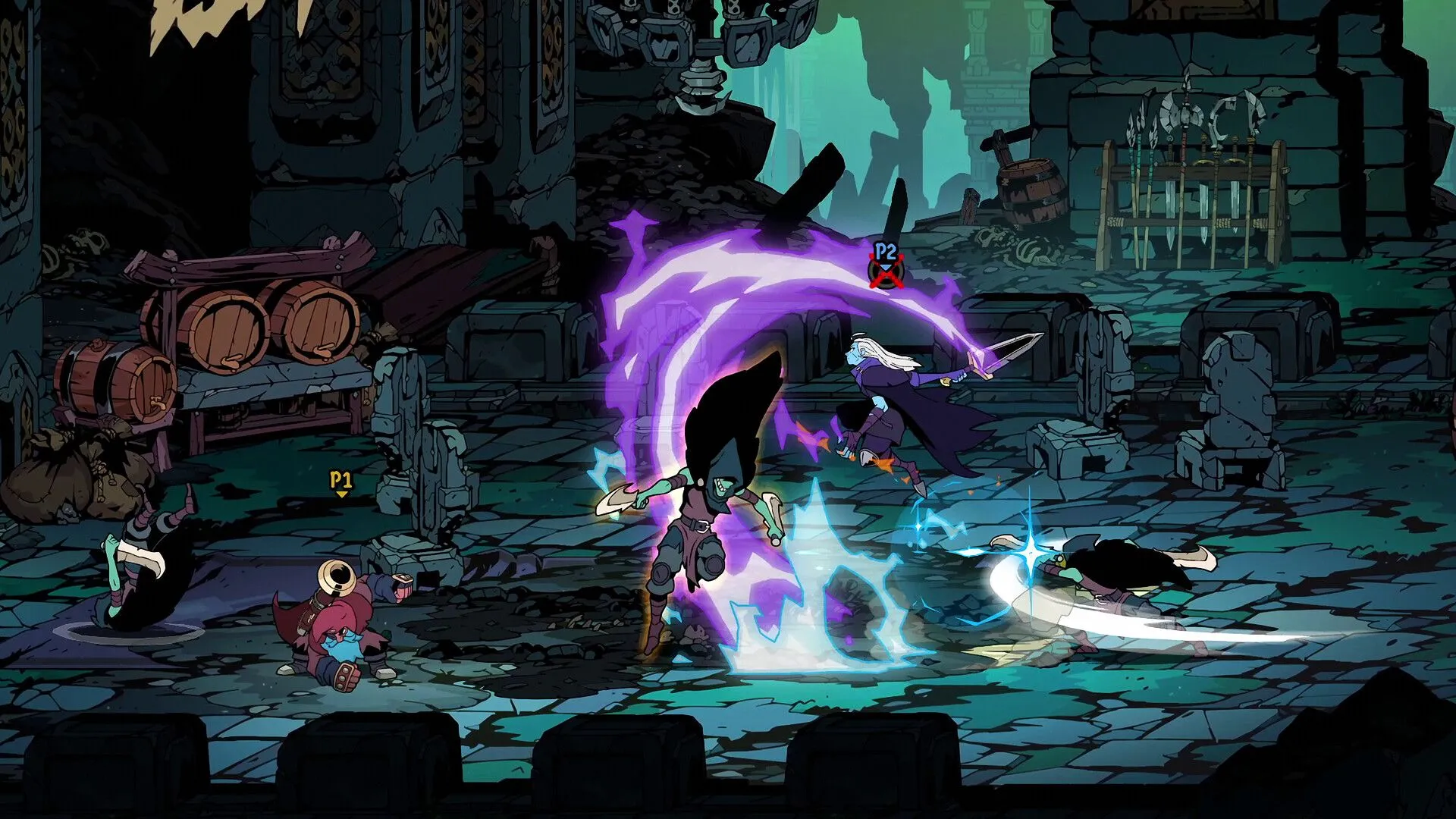 Screenshot Absolum: nhiều trinket và ritual trên màn hình, thể hiện tính đa dạng trong nâng cấp