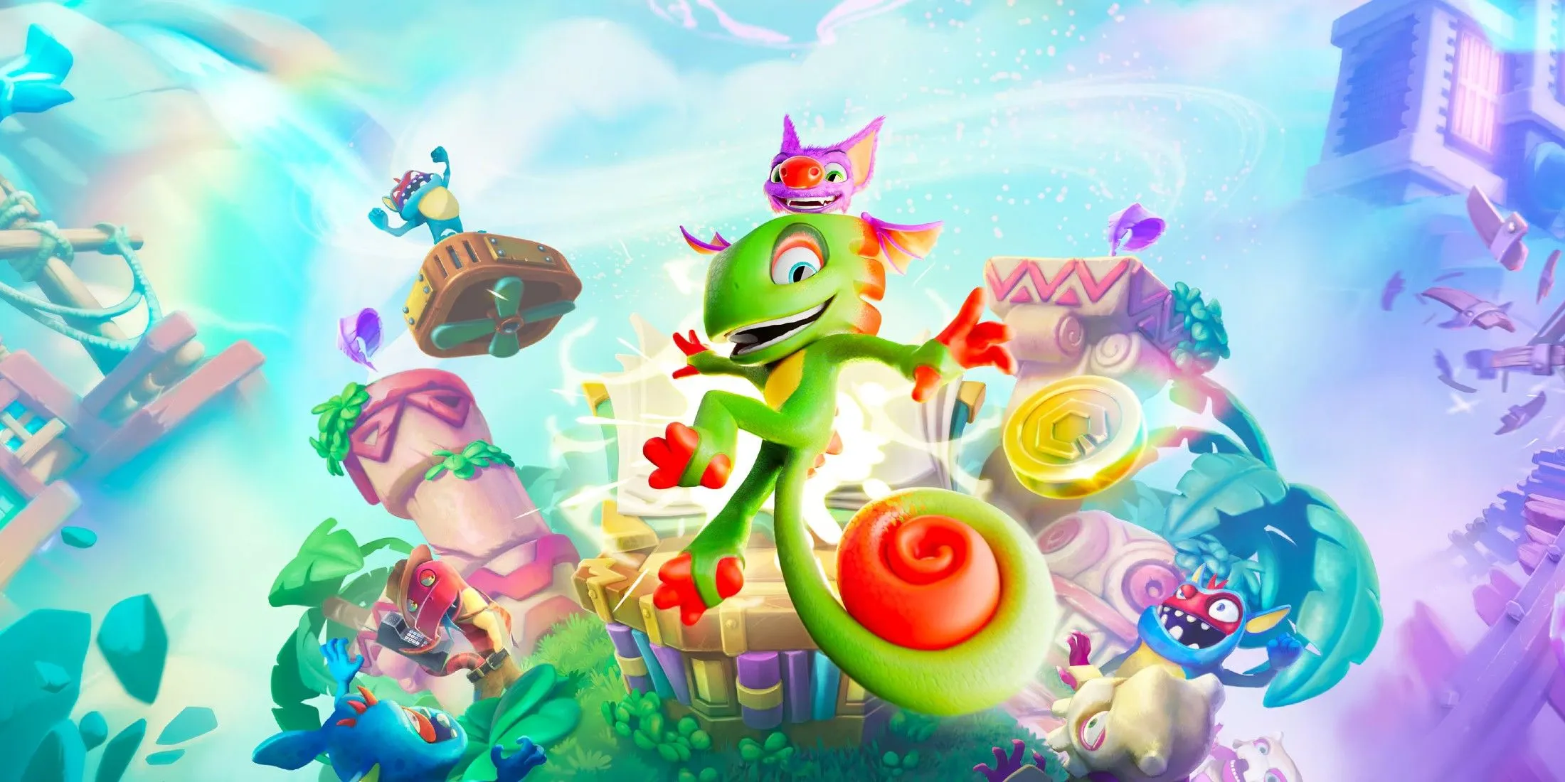 Screenshot các kiểu hoạt động và mini-game đa dạng trong Yooka-Replaylee, thể hiện lượng nội dung bên trong mỗi level