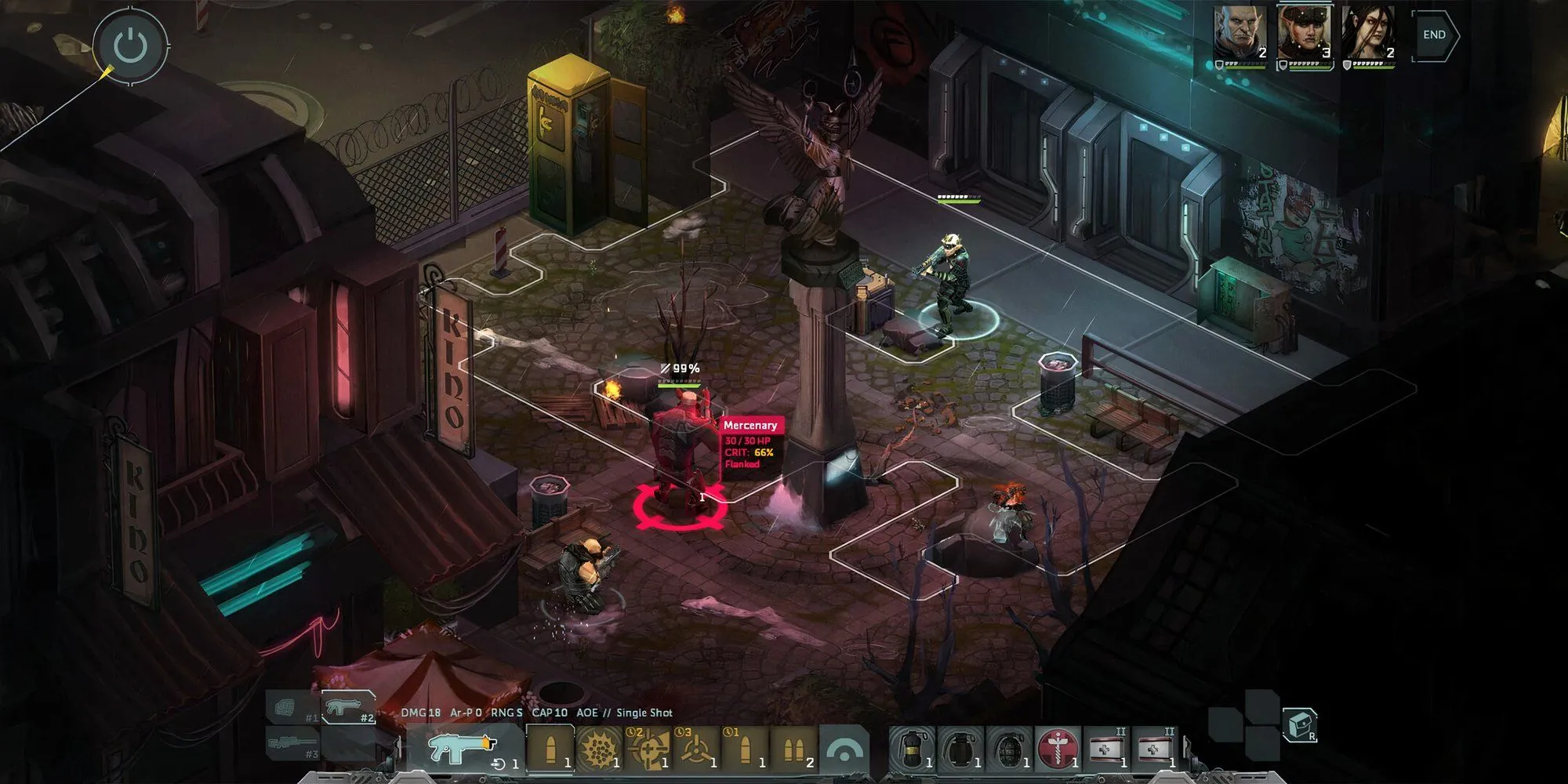Shadowrun Dragonfall: cảnh chiến đấu neon pha fantasy, party chiến thuật trong thế giới dystopia