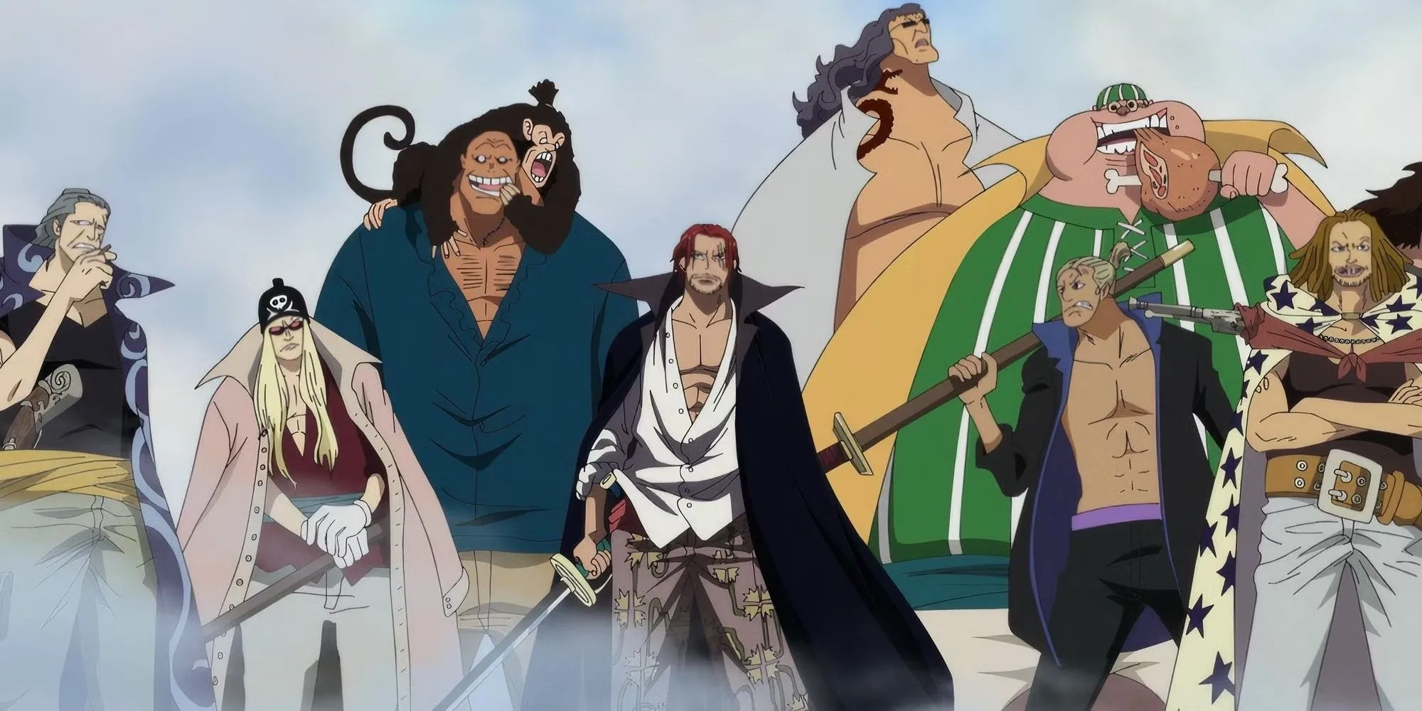 Shanks và thủy thủ đoàn Tóc Đỏ, minh họa phong thái cân bằng và uy lực